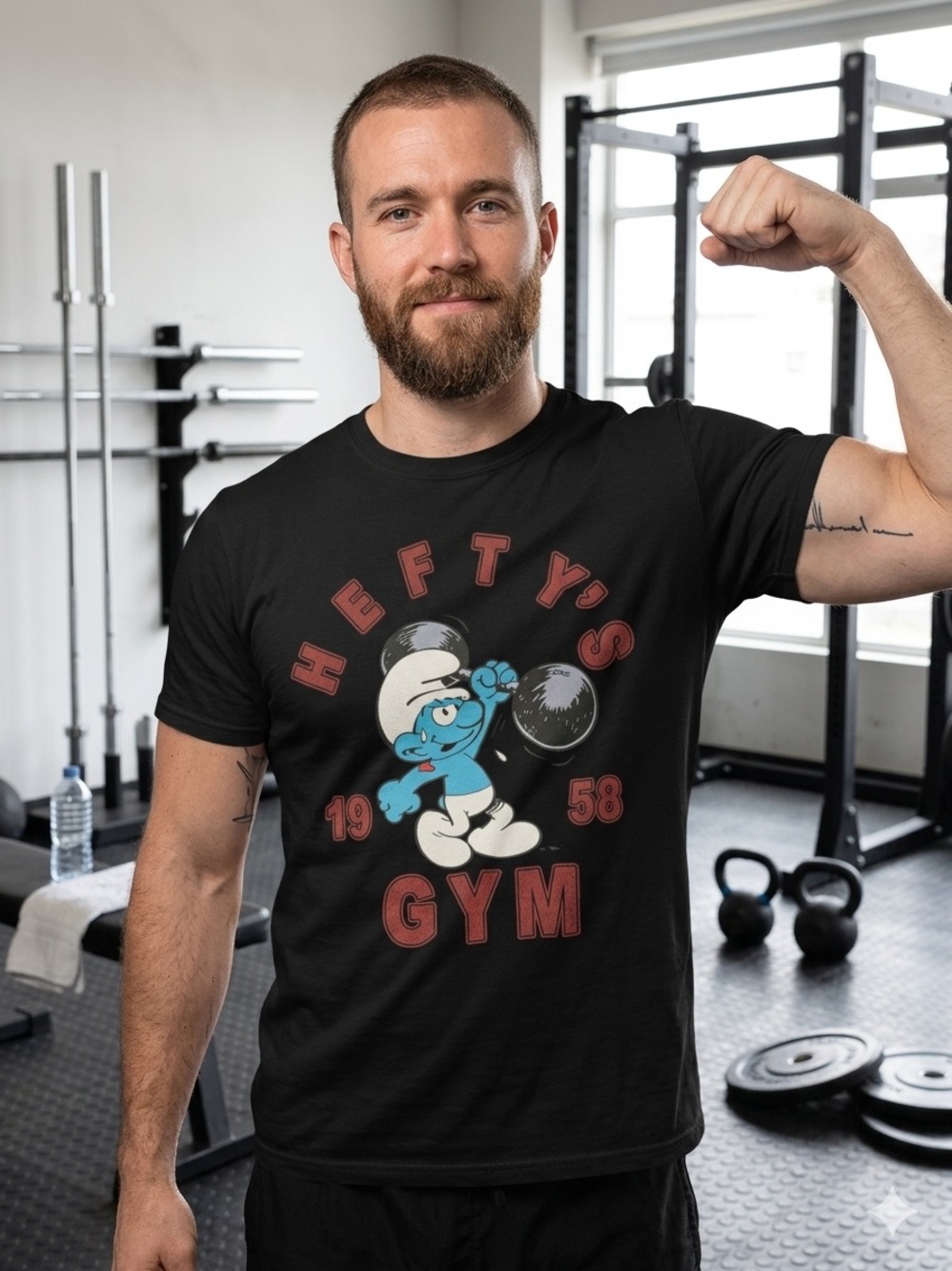 Hefty's Gym Short Sleeve Graphic Tee - Black